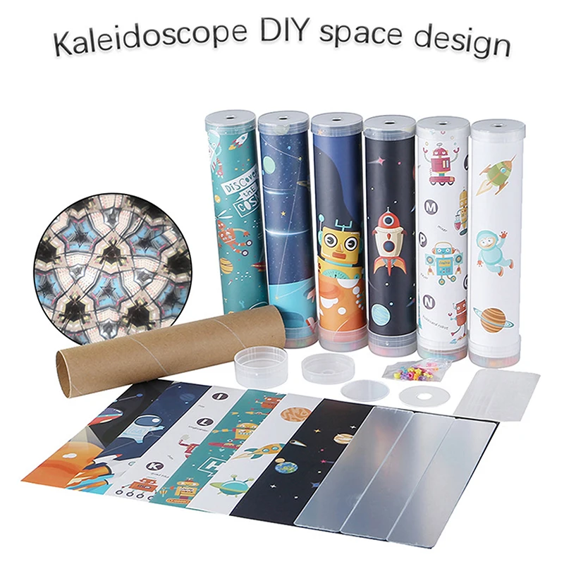 DIY Rotating Kaleidoscope Kits Magic Science  Educational Kids Toy Craft