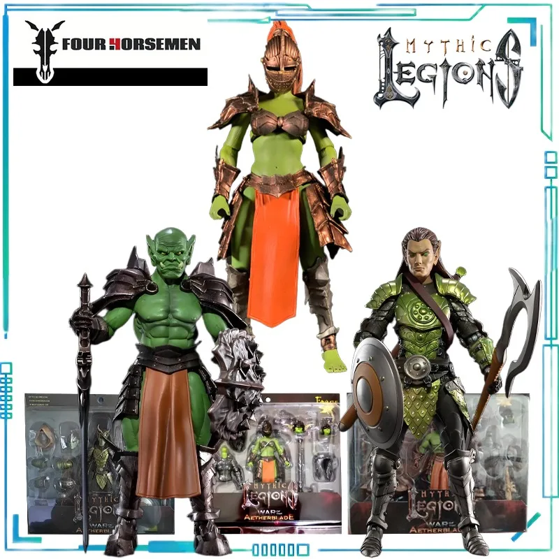 

Four Horsemen Studios Genuine Mythical Legion Series Blade of The Ether War Orcs Female Orc Male Elf Movable Model Boy's Gift
