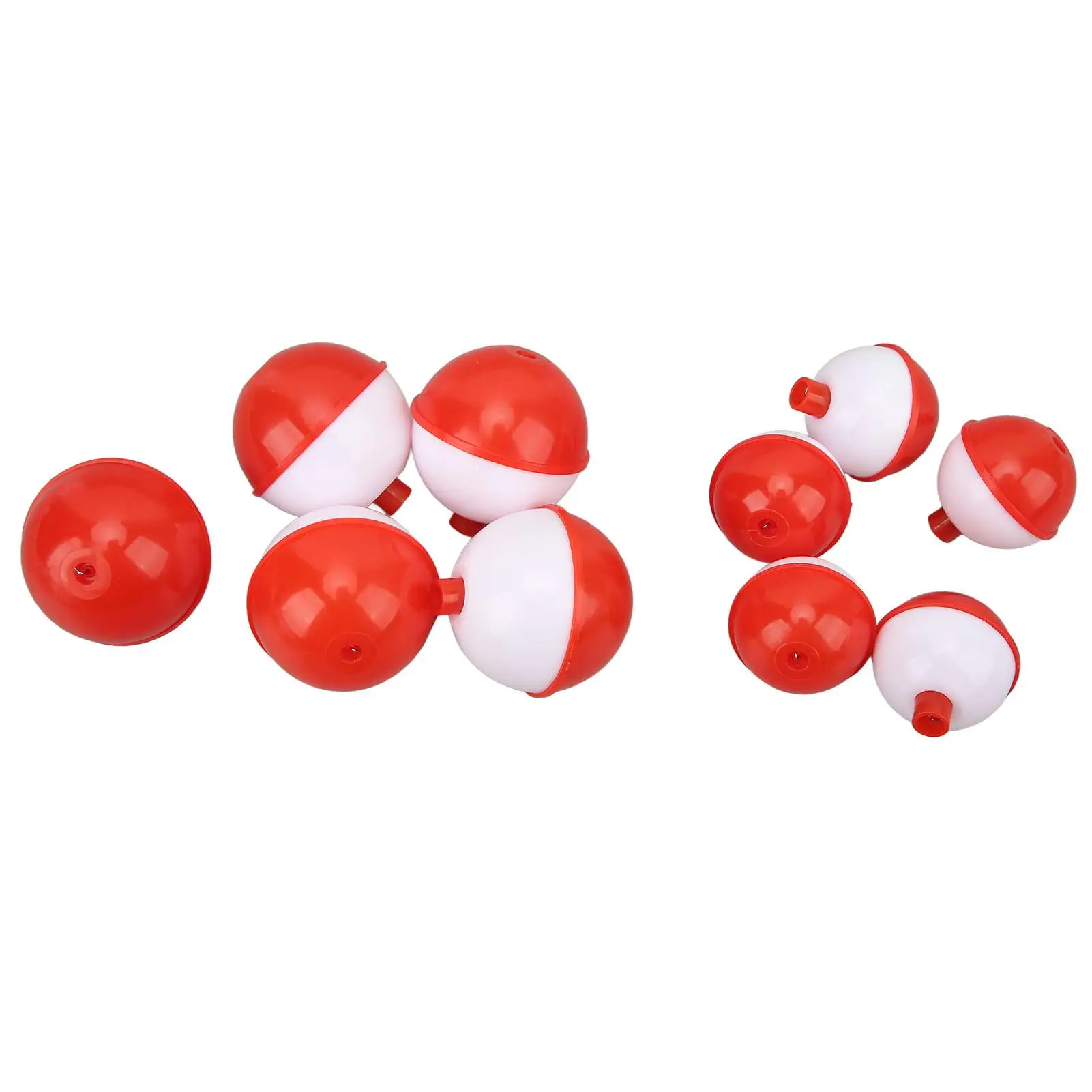 Flotteurs de pêche en plastique rouge et blanc, lot de 50 pièces de 4cm/5.25cm de diamètre