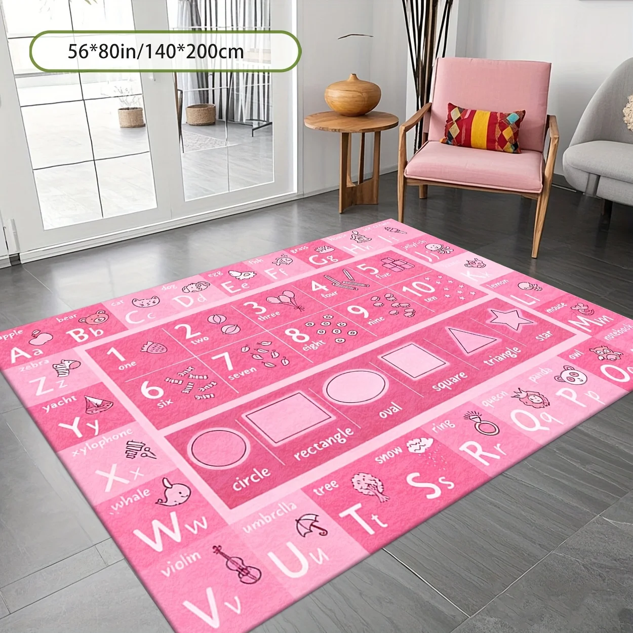 Tapis décoratif rose pour enfa - Kids Education Number avis et prix