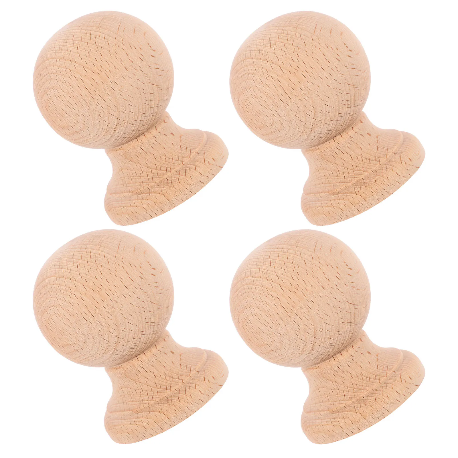 

4pcs Solid Wood Roman Columns Stair Post Caps Unfinished Hardwood Finials For Diy Home Decor Fence Gate Topper Curtain Rod Pole