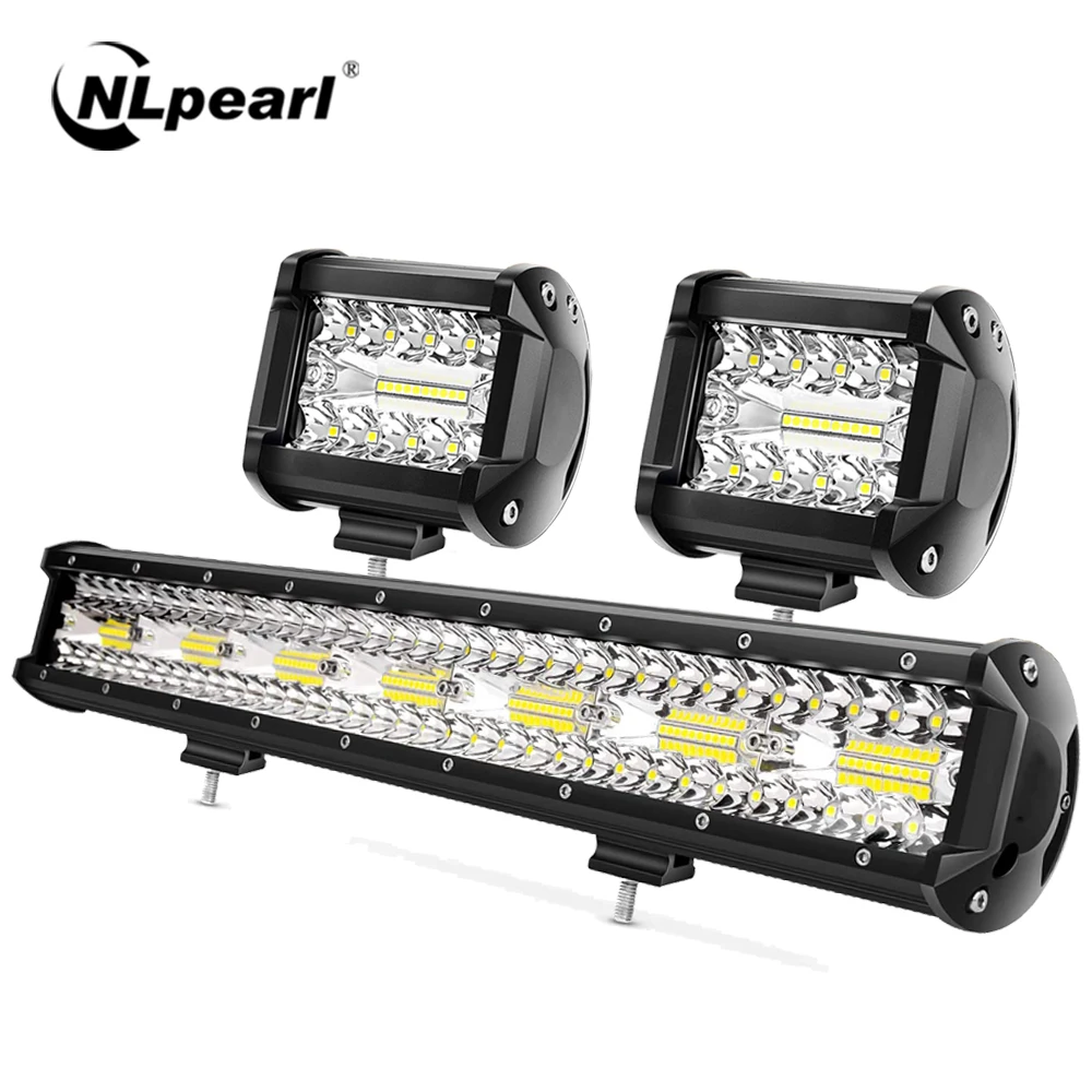 NLpearl Spot Flood LED Light Bar/work Light 60W 180W 300W 360W 420W LED Light Bar for Car Truck LADA NIVA 4x4 ATV LED Lightbar 