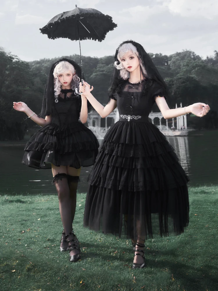 Original lolita retro gotisches kleid japanisches süßes mädchen tee party op kleid mit puji