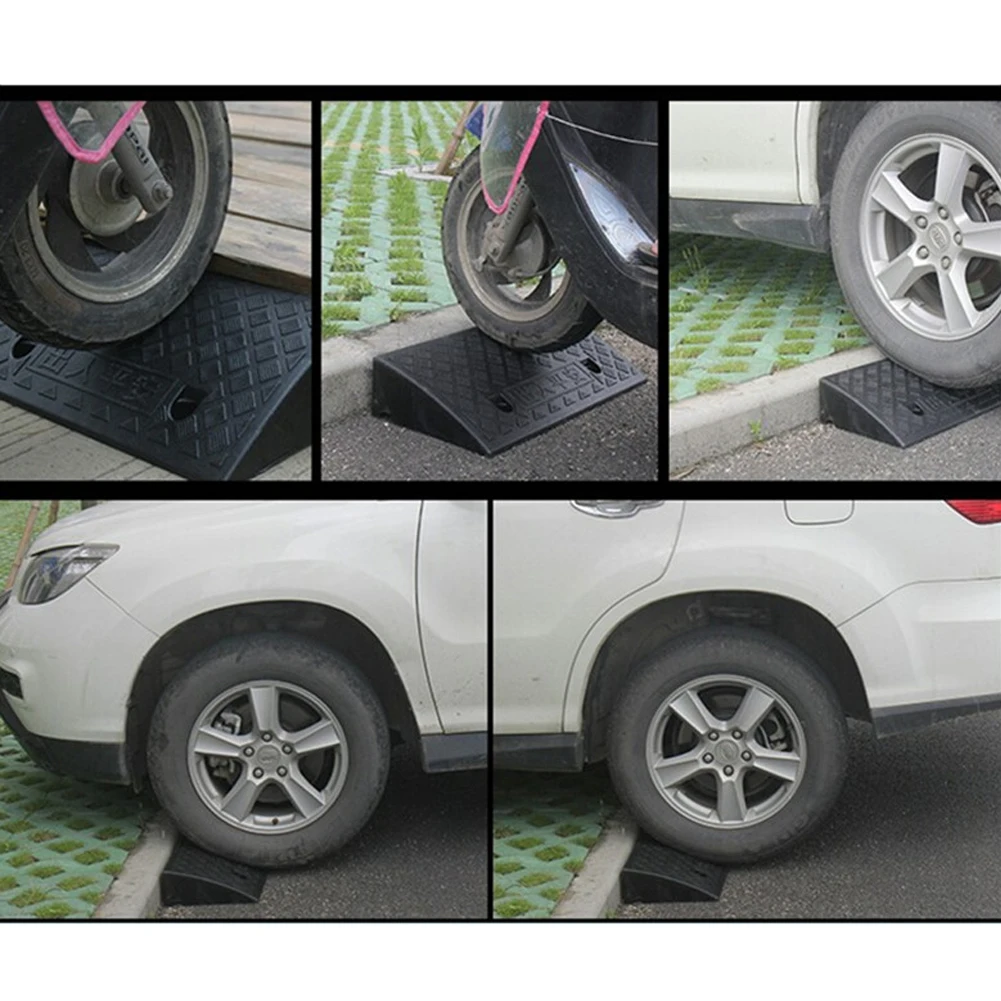 2PCS Portable Triangular Driveway Ramps 30mm Height Plastic Kerb Ramp Non-Slip Threshold Ramp Tools For Cars Going Uphill