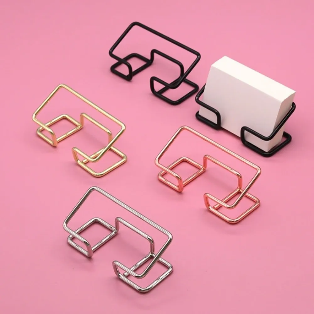 Metal Business Card Holder Rustproof Modern Style Name Card Stand Space-saving Sturdy Card Display Holder Desktop Accessories