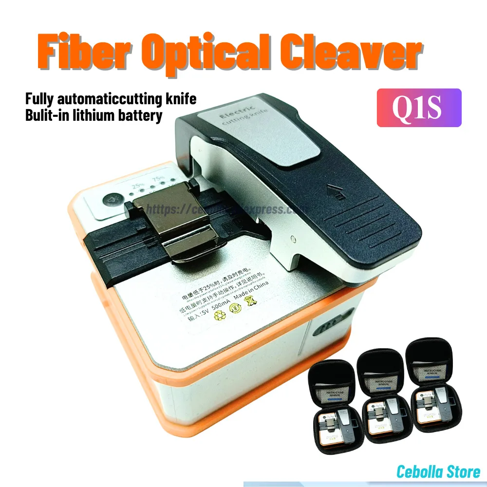 

Ftth Optical fiber cleaver Q1S Fiber Cleaver Fully Automatic Electric Rechargeable Optic Cable Cutter