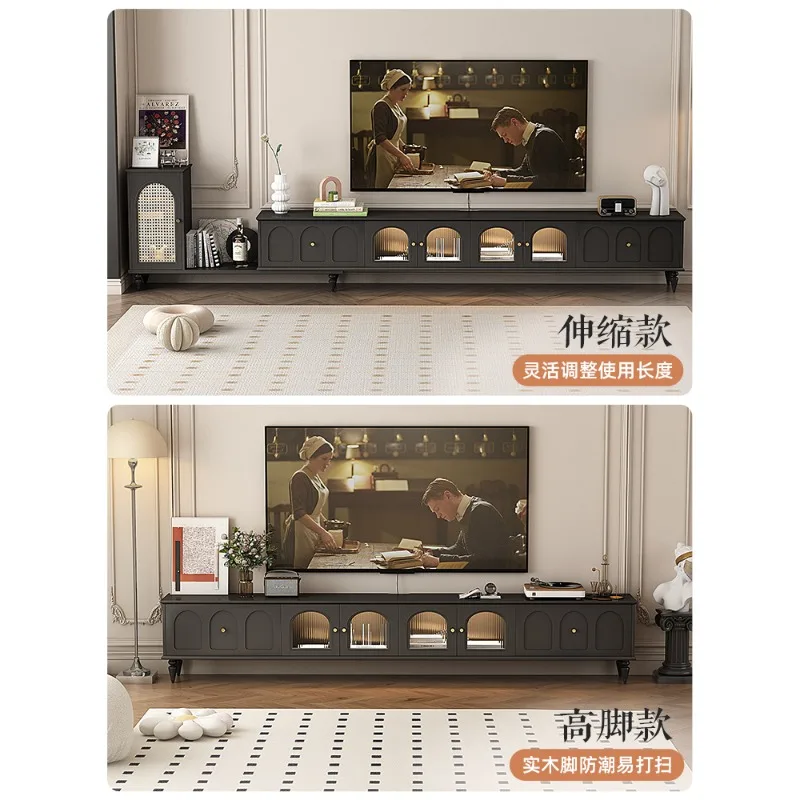 خزانة تلفزيون راقية، مقبس حماية، شقة صغيرة، أثاث غرفة المعيشة، خزانة تلفزيون زجاجية سوداء