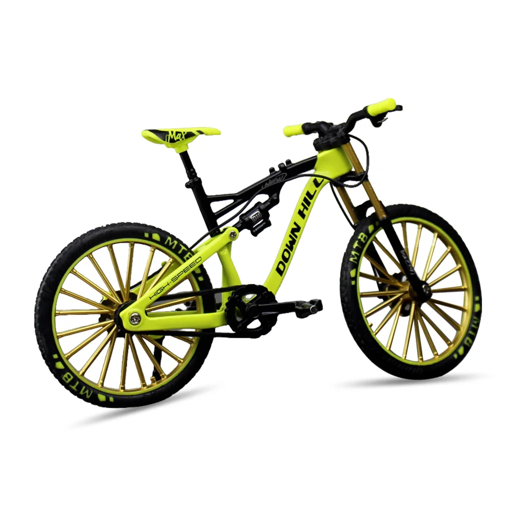 1/10 نموذج دراجة MTB مصنوع من خليط معدني من البلاستيك لسباق الدراجات هدية باللون الأخضر