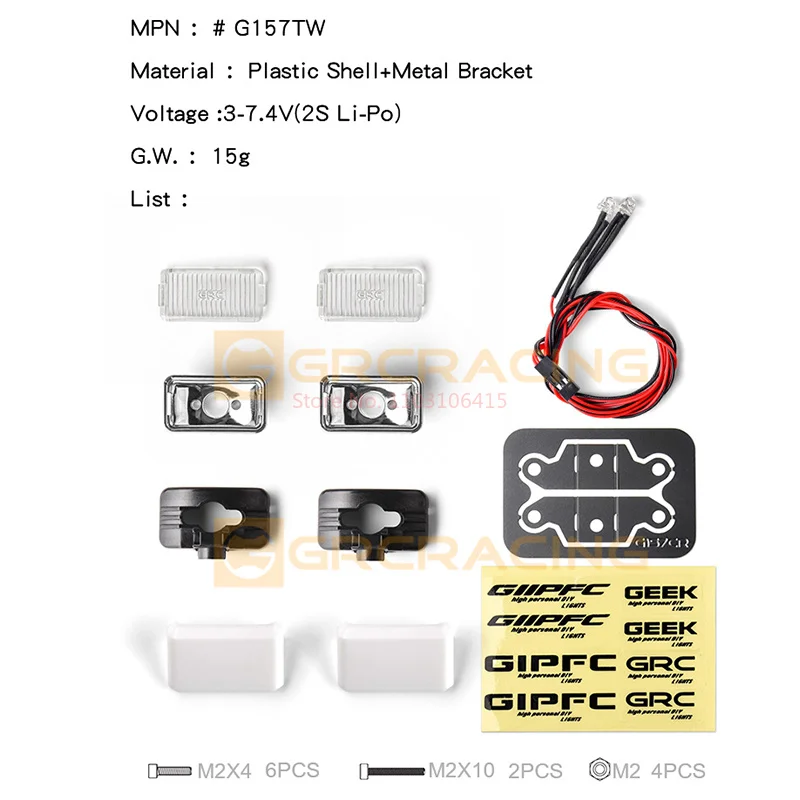 Grc Rc Telecomando Auto Accessori di Aggiornamento Modello di Auto Simulazione Faro 20mm Rettangolare Flip Cover Faro G157ty/W