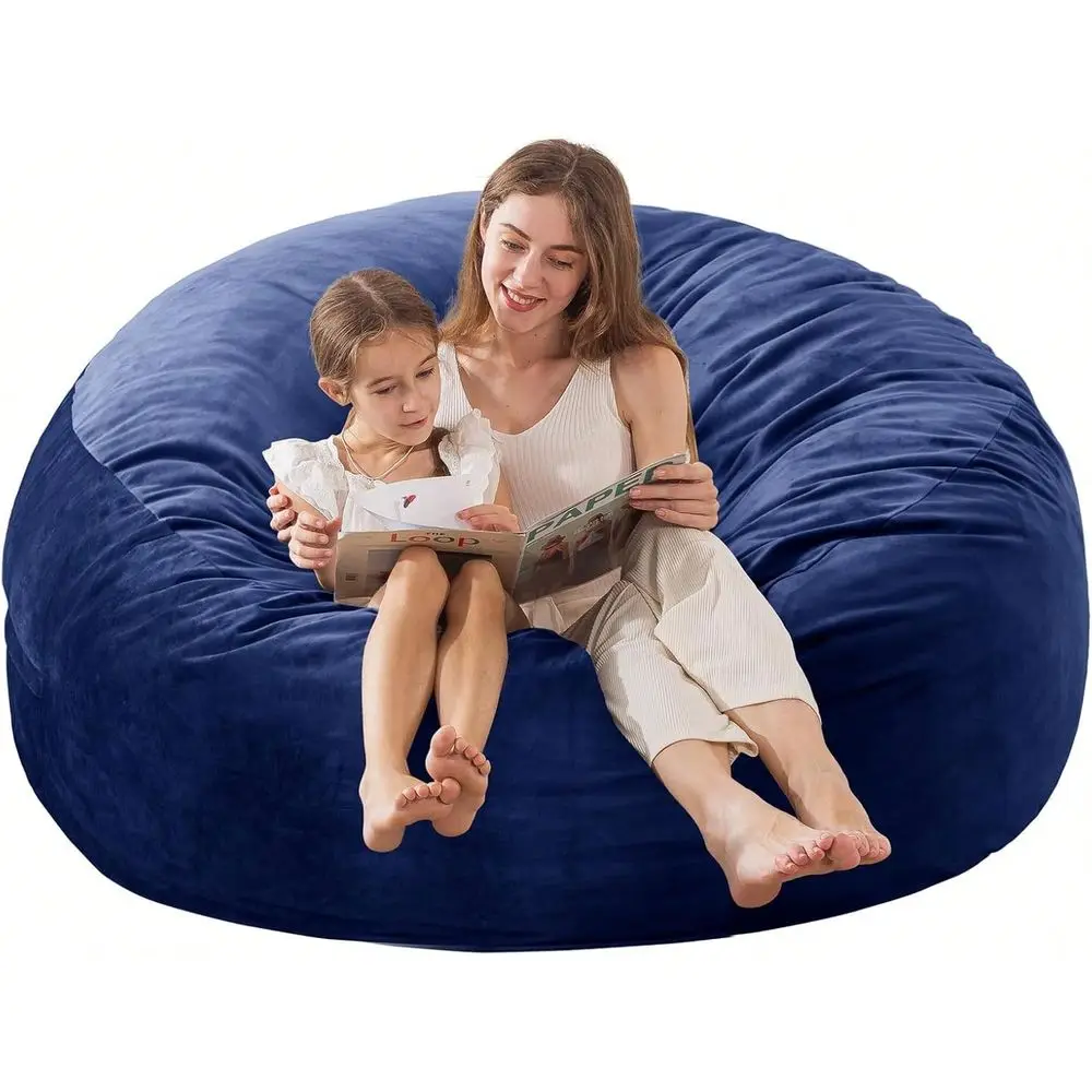 Bean Bag Chair, Memory Foam Bean Bag Chairs For Adults, Soft Velvet Cover, Stylish Beanbag Sofa For Living Room, Convenient Poc