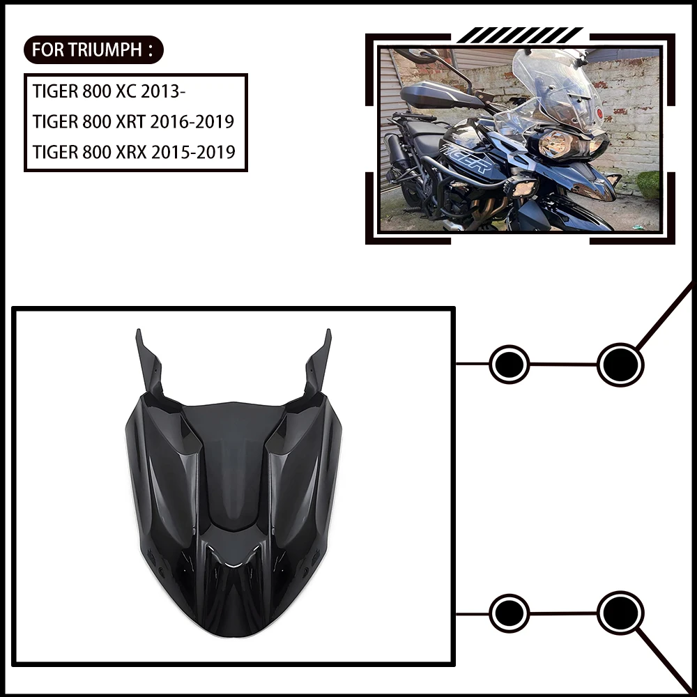 Motorcycle High Front Fender Kit Front Beak Extension Protection Suitable for Triumph Tiger 800 XC 2013/XRT 16-19/XRX 15-19