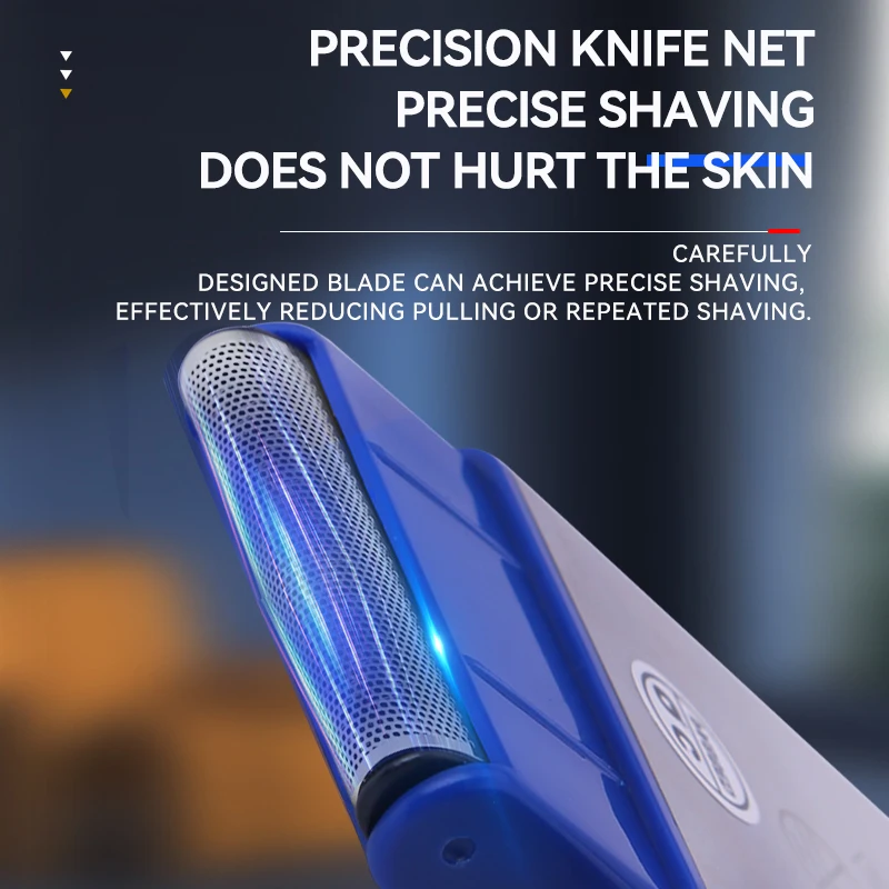 Kemei T100 المحمولة السفر ماكينة حلاقة الرجال أداة تهذيب اللحية ماكينة حلاقة كهربائية صغيرة قابلة للشحن احباط الترددية سلامة الحلاقة