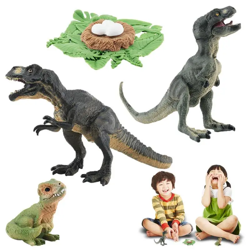 4pcs סימולציה בעלי החיים דינוזאור חיים דגם פעולה מחזור צמיחת דינוזאור בעלי החיים PVC צעצוע דמויות הוראת כלים ילד תינוק מתנה