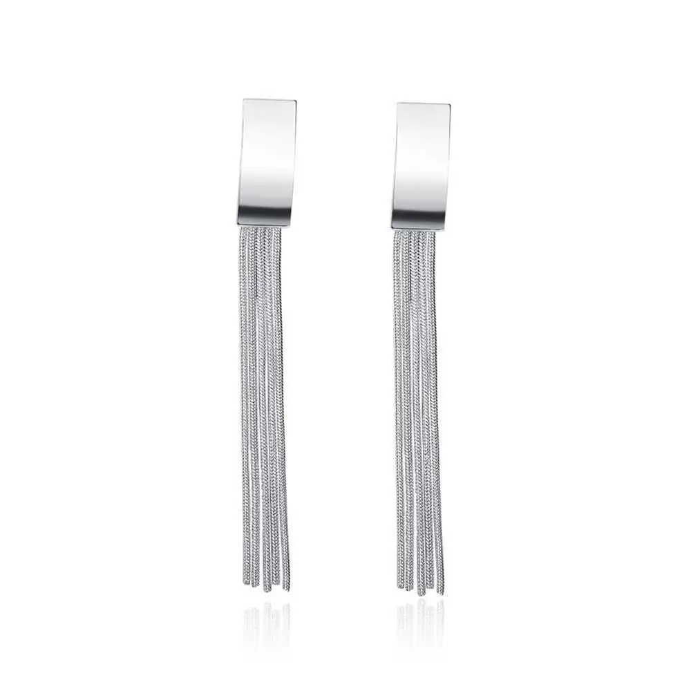 Hot 925 Sterling Silver kreatywność kolczyki z frędzlami dla temperamentu kobiety prezenty świąteczne Street biżuteria ślubna na wszystkie mecze — zdjęcie 2