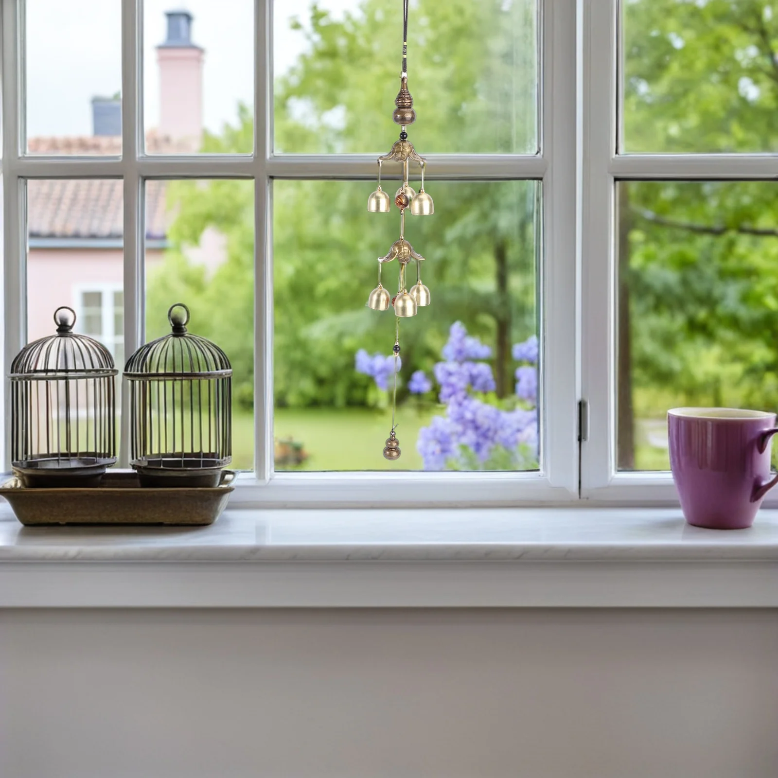 

2Pcs Chinese Lucky Bell Ornament Auspicious Gourd Wind Chime Blessing Hanging Wind Chimes for Home Garden Patio Balcony