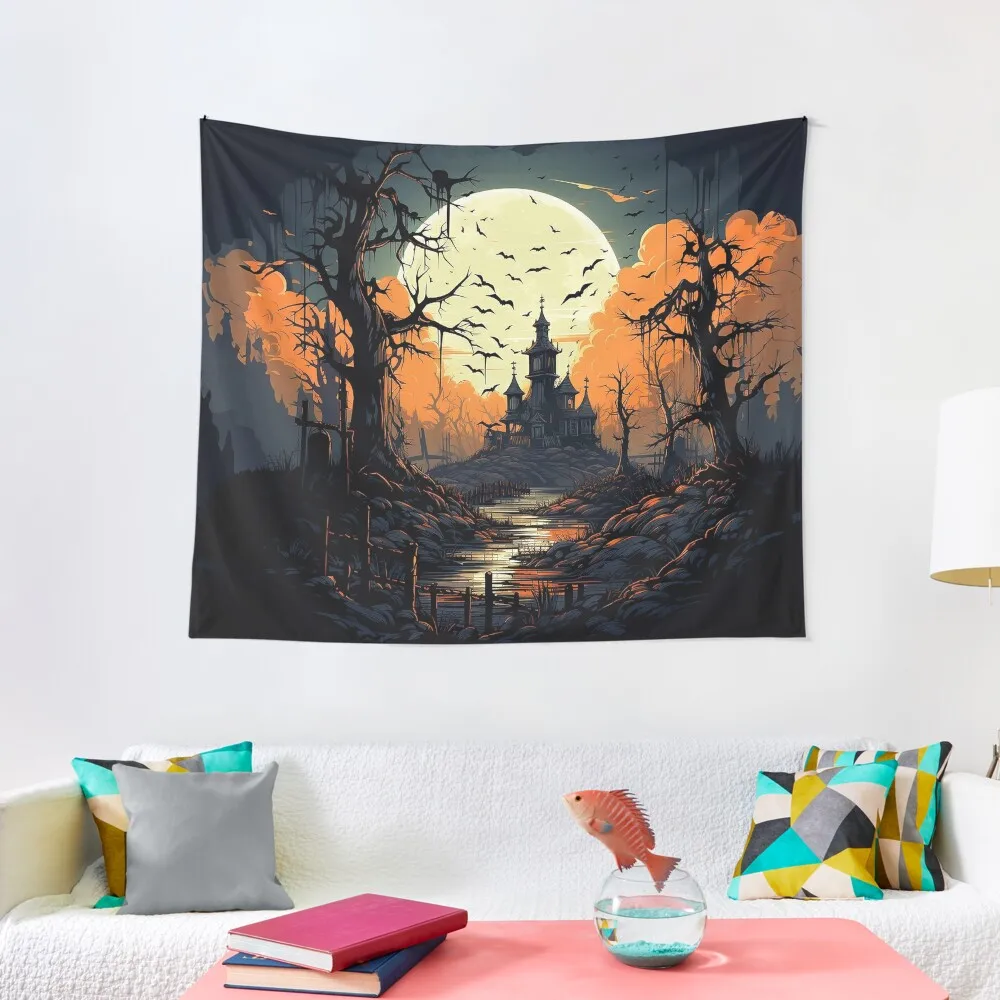 

Halloween Scary Night Tapestry Wall Carpet Aesthetic Room Decor Tapestry