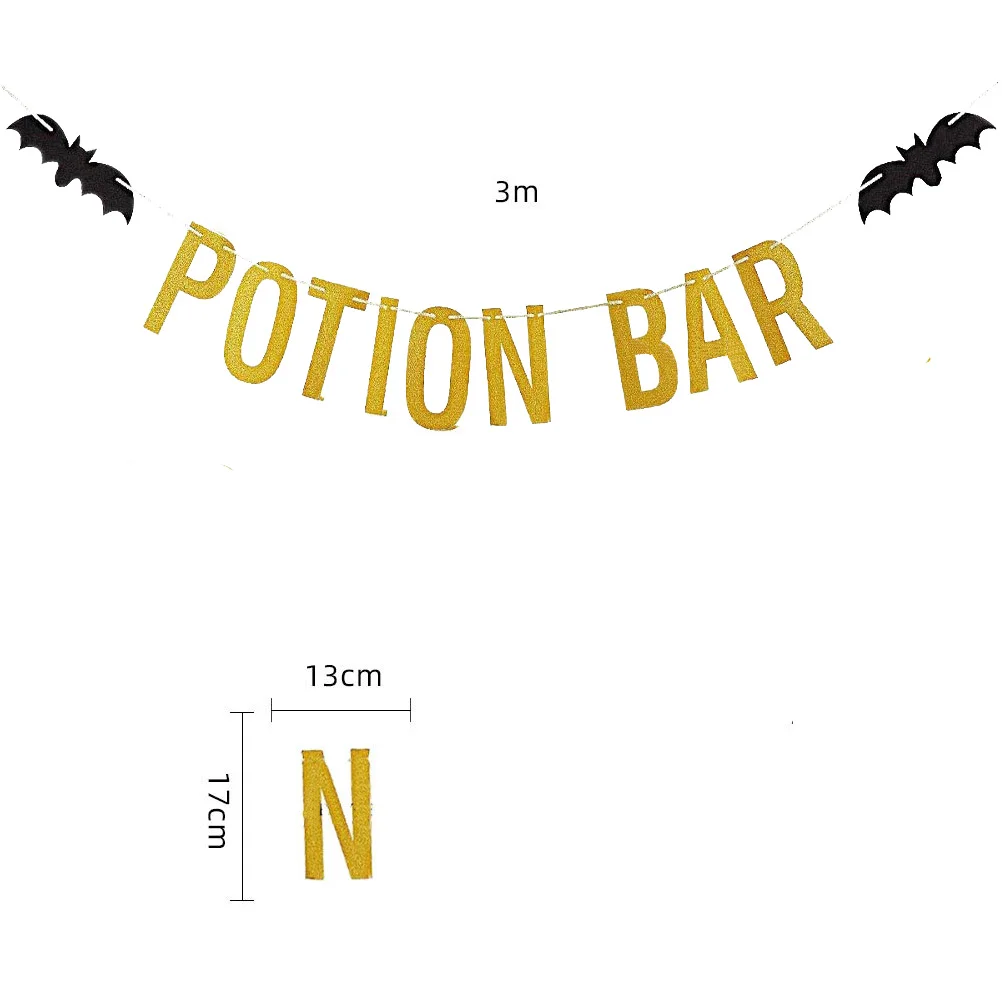 

Halloween Decorations Paper Banner Wall Hanging Pull Flag Bat Party SuppliesHaunted House Doorway Pendant Photo Props