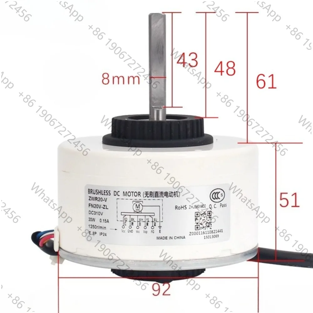Air Conditioner Indoor Unit DC Fan Motor ZWR20-V DC310V 20W 1250RPM FN20V-ZL Conditioning Parts