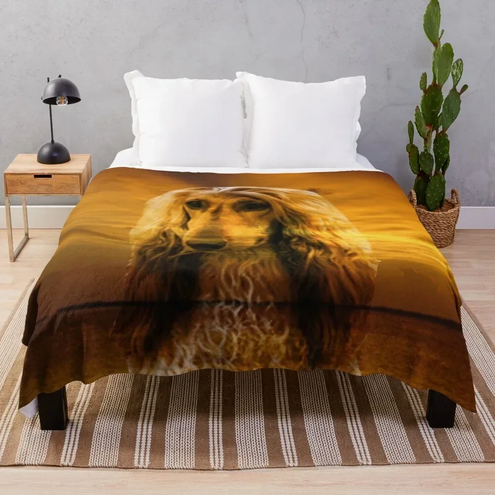 

Dog Afghan Hound Throw Blanket cosplay anime Plaid on the sofa Blankets For Baby Cute Plaid Blankets