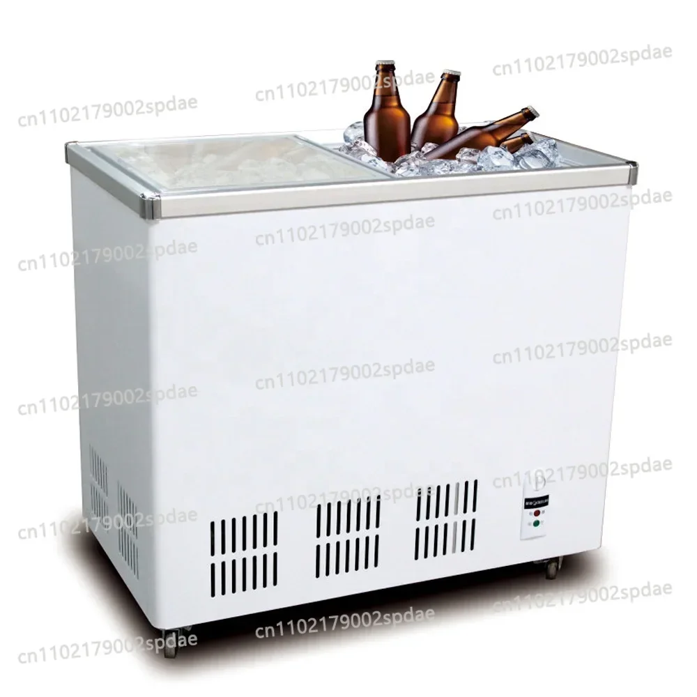 Stable Supermarket Vertical Glass Door Ice Cream Display Cabinet & Deep Chest Low Temp Storage Unit
