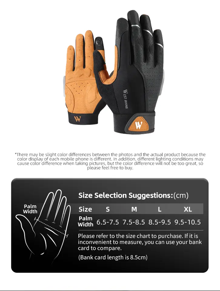 WEST BIKING Cycling Gloves Full Finger Bicycle Sports Gloves Men Women Spring Autumn Gym Motorcycle  Camping Hiking Gloves - 6