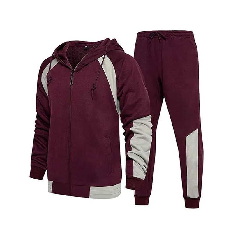 

Cross-border European code hot sale 2025 spring and autumn new versatile men's sports sweater set hooded zipper two-piece set