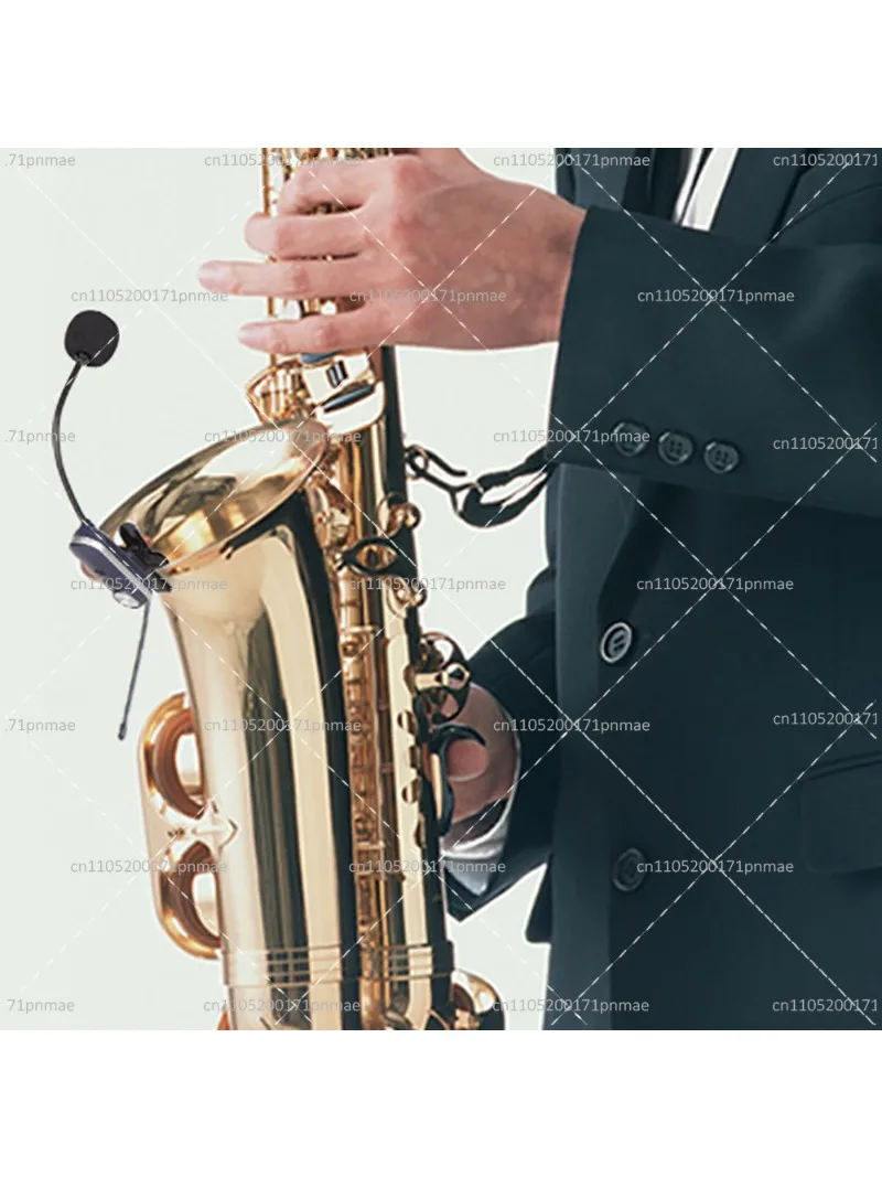 Wireless Clip-on Condenser Microphone Transmitter Receiver for Trumpet Clarinet Saxophone Cello Horn