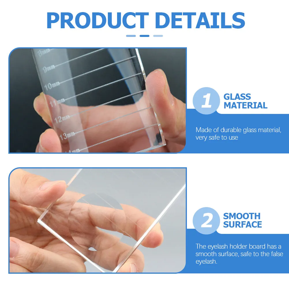 Crystal Eyelash Extension Gasket Pallet Pad for Lash Grafting Compact Reusable with Measurement Scale 25Mm