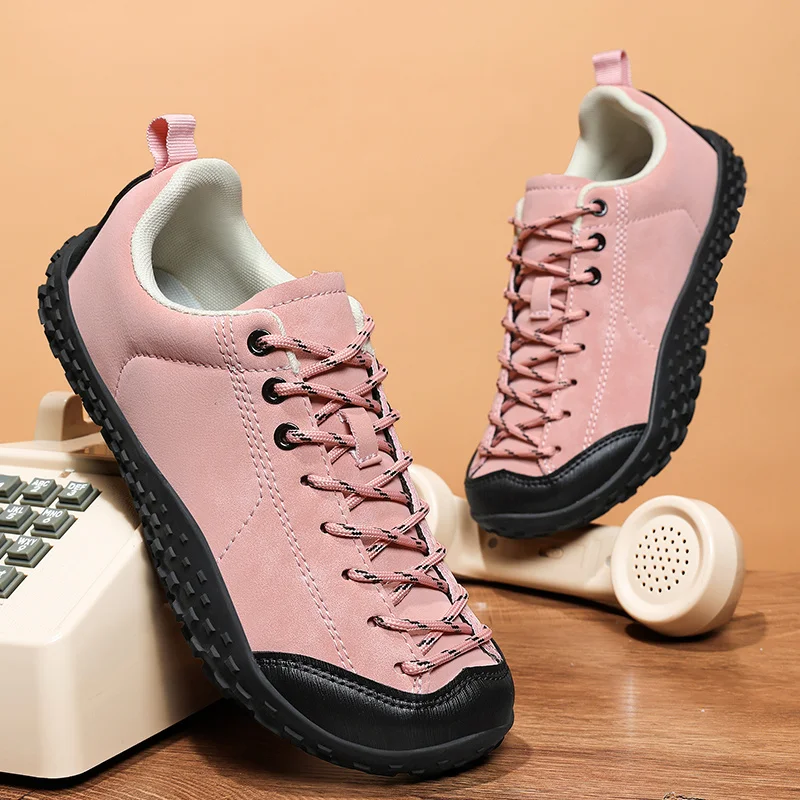 

Fashion Pink Walking Shoes Fashion Unisex Wider Shoes Men Barefoot Wide-toed Sneakers Big Size 48 Outdoor Trekking Shoes Man