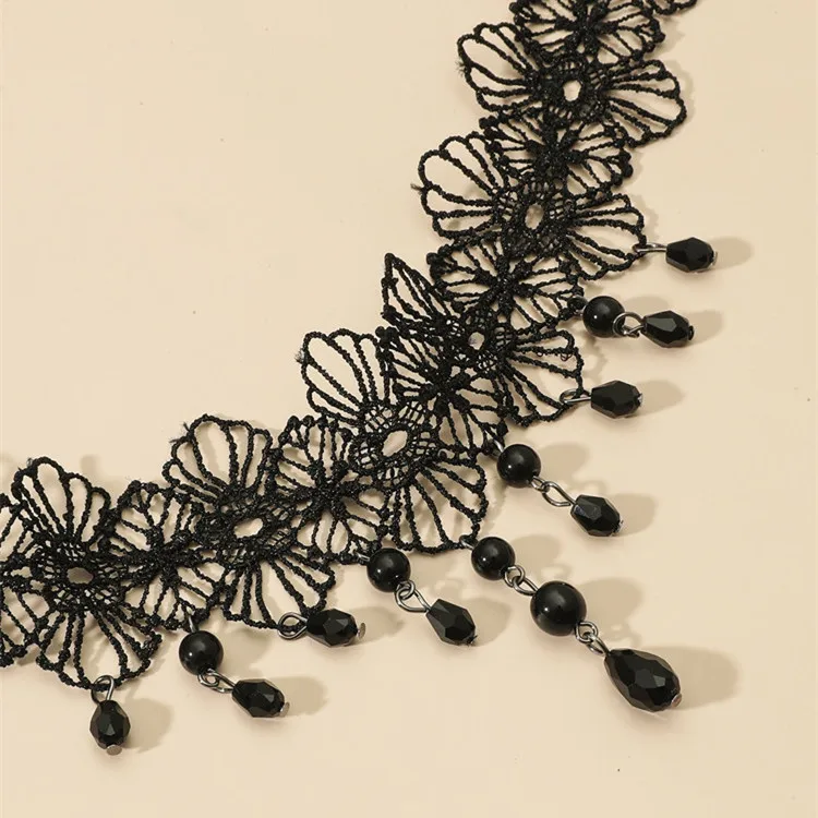 Black White Crystal Tassel Women Body Chains Sexy Lace Thigh Chain
