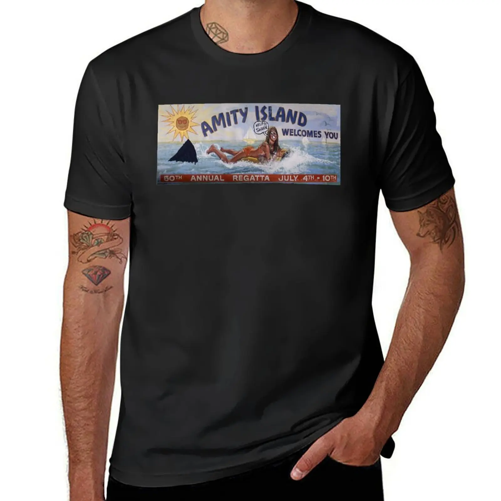 

Welcome To Amity Island T-Shirt plain aesthetic clothes mens clothing