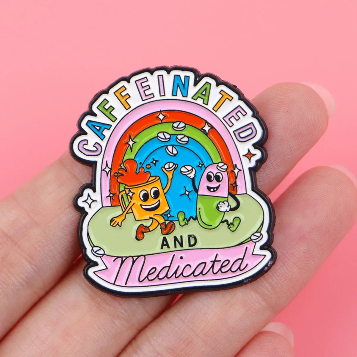 Pin Enamel Kopi & Obat Bros Medis Pin Kerah Lencana untuk Tas Ransel Aksesoris Pakaian Perhiasan Fashion Hadiah untuk Teman