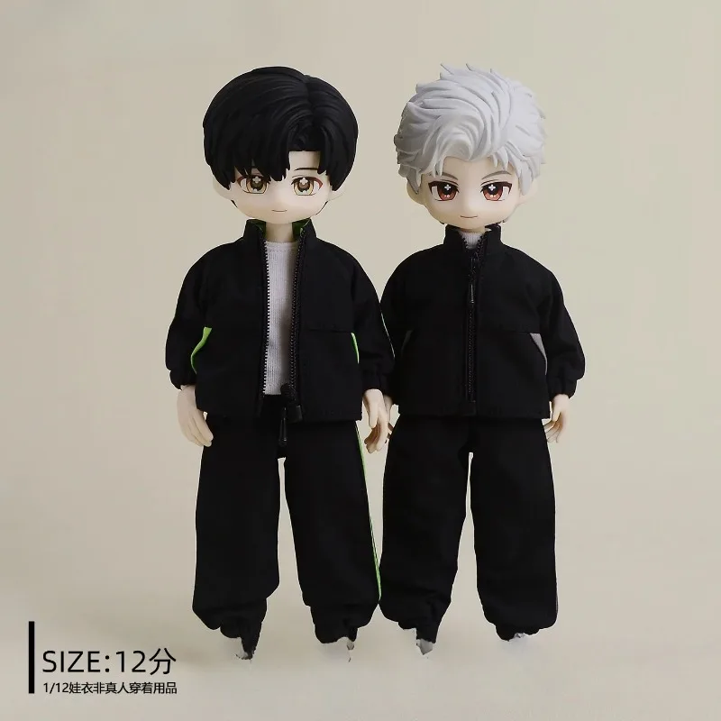【Nur Kleidung】 Mode-Set im Maßstab 1:12 mit farblich abgesetzter Jacke und lockerer, lässiger Sporthose für 6-Zoll-BJD Asi3.0 Actionfigur-Körper – Detail 2
