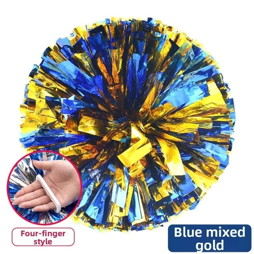 30cm Kids Game Pom Poms PET Multicolors Cheap Practical Cheerleading Four Finger Ring Come On Props Sports Match Vocal Ball