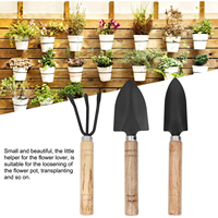 Portable Mini Garden Hand Tool Set - 3pcs Includes Spade, Claw Rake, Shovel - for Potted Plants, Flowers, Gardening