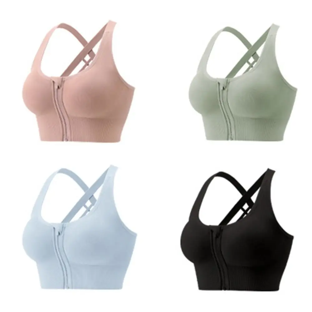 

New Nylon Sports Bras Shockproof Gathering Sports Underwear Tank Tops Women