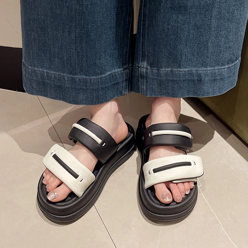 Schoenen Vrouw 2024 Slippers Casual Pantofle Schalie Vrouw Strand Platform Luxe Nieuwe Sabot Zachte Mode Dia 'S Schoenen Vrouw 2024 Slip