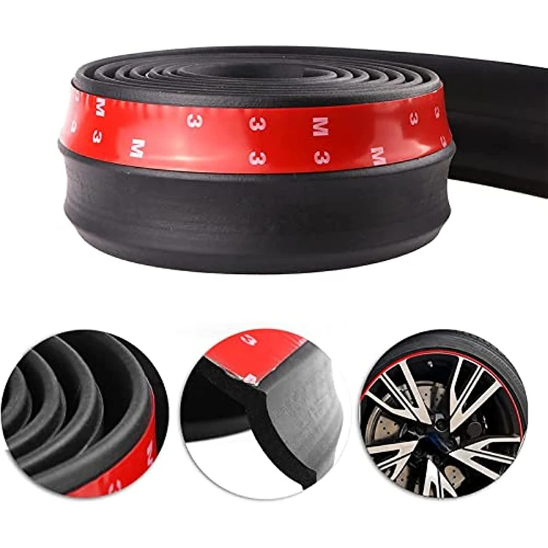 Protector de Parachoques Delantero para Coche, Labio de Goma Divisor de Parachoques, Spoiler de Carrocería, Protector de Labio Inferior con Cinta 3M, Accesorios para Coche