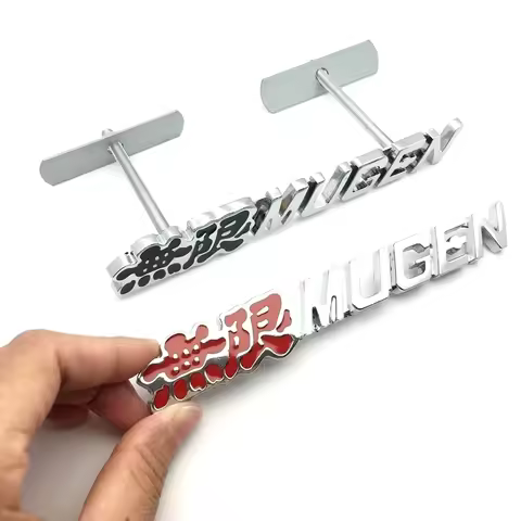 3D Sticker Front Hood Grill MUGEN Emblem Grille Badge for Honda Civic Type R Fit Vezel Car Styling INTEGRA Auto Accessories