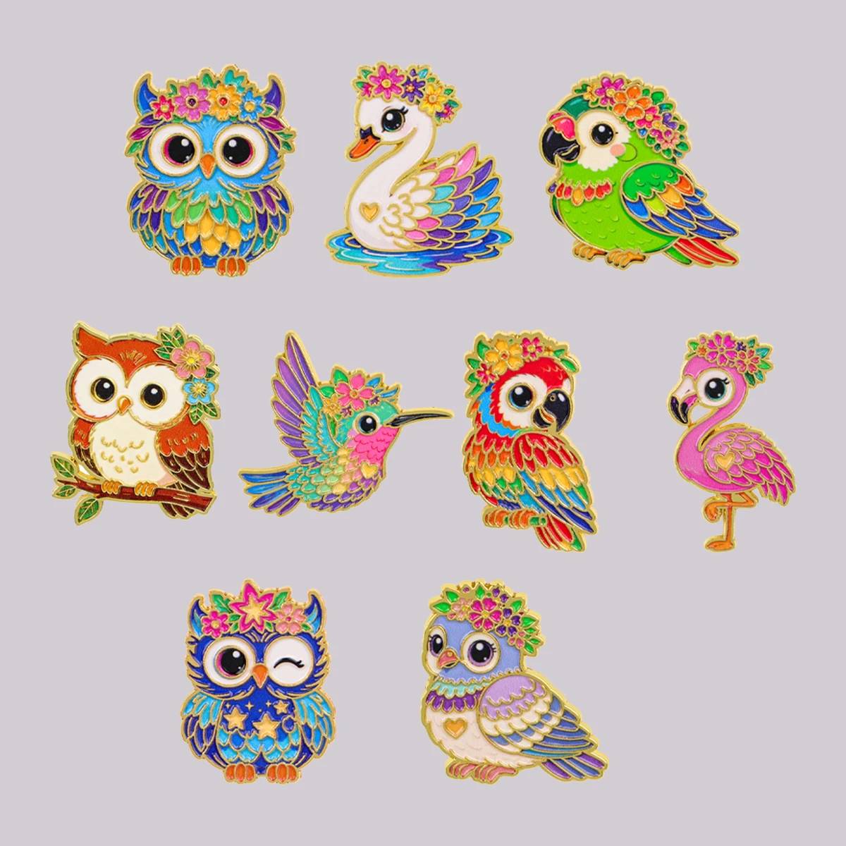 Niedliche Vogel-Emaille-Anstecknadel, Bunte Eulen-Brosche, Anstecknadeln für Rucksack, Kleidung, Accessoires, Modeschmuck, Geschenke für Freunde