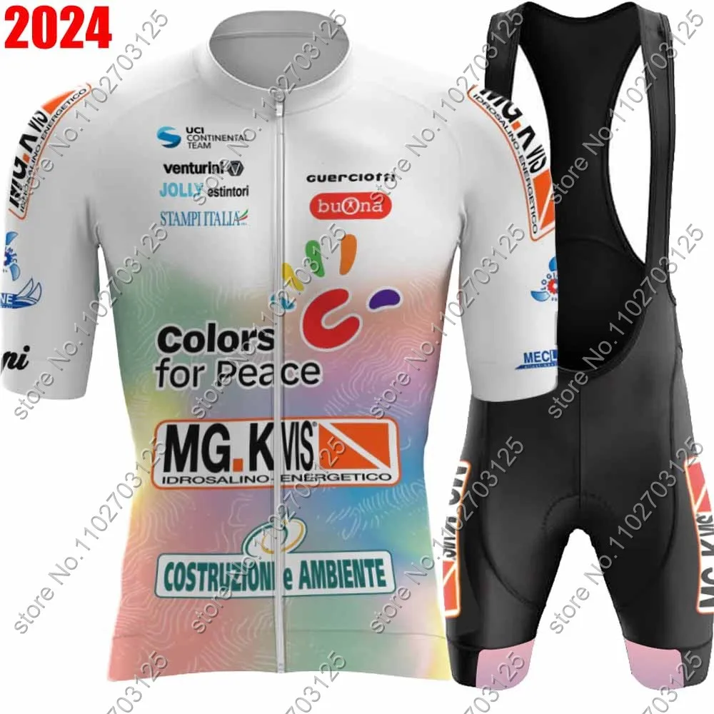 MG.Kvis - Colors for Peace 2024 Cycling Jersey Men Short Sleeve italy Clothing Road Bike Shirts Suit Bicycle Bib Shorts