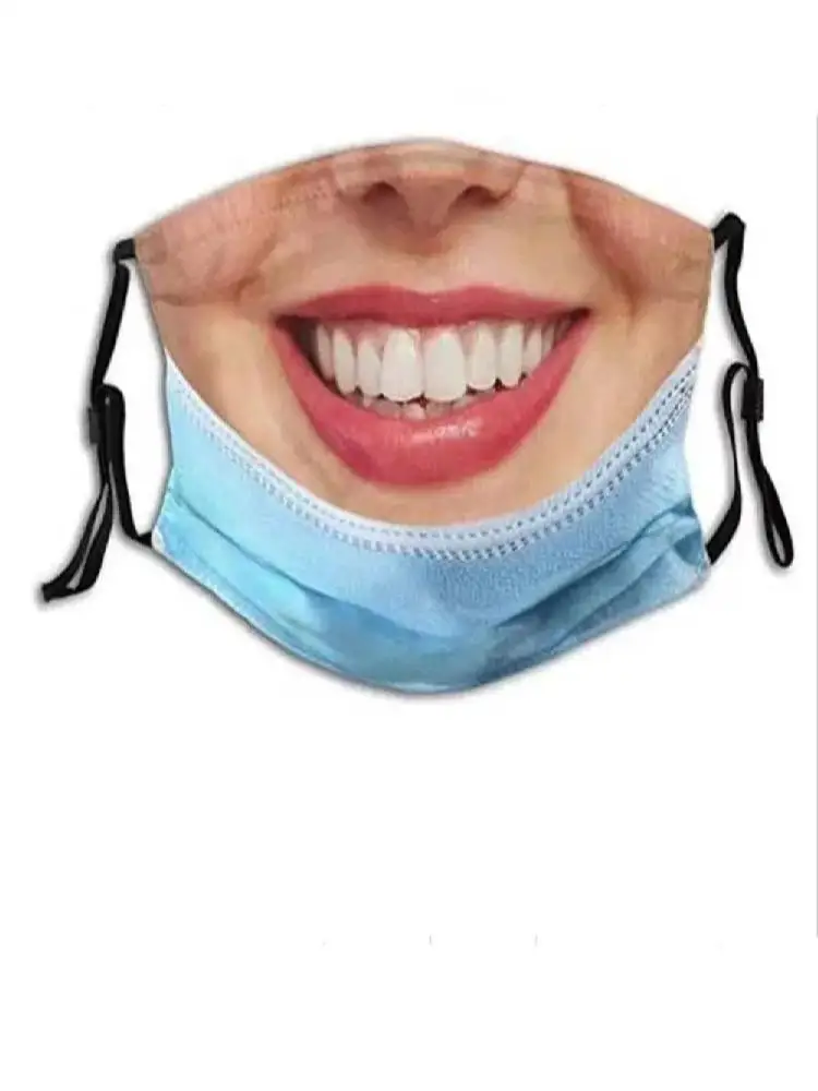 AliExpress None Facial Expression 3D Three-dimensional Mask Personality Printed Funny Printed Mask Cotton Imitation Party Cosplay Mask