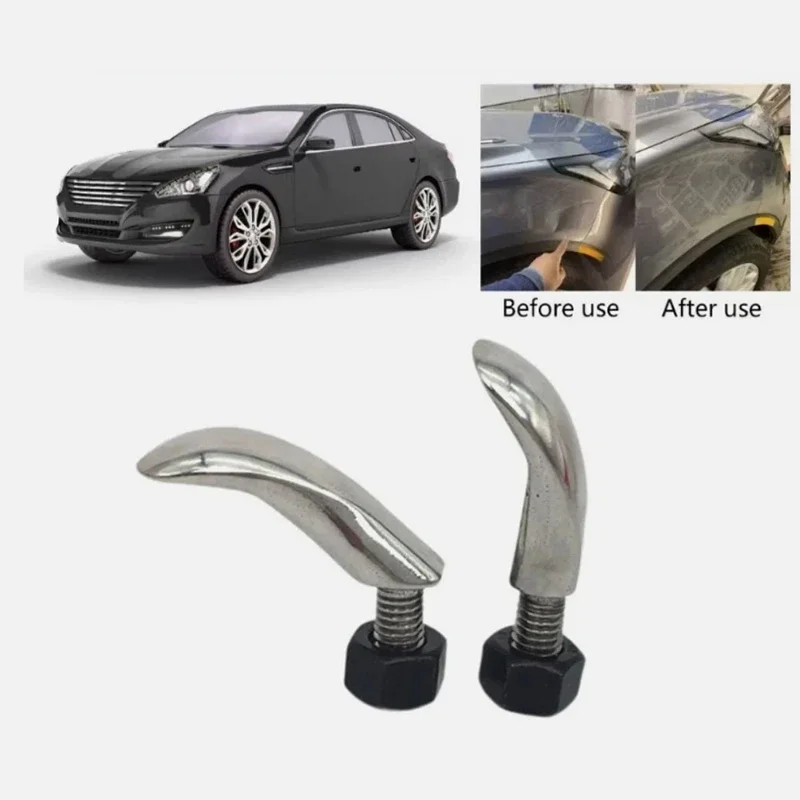

2Pcs Car Dent Repair Tool 360 Degree Steering Conversion Head Universal Head Car Dent Repair Universal Horn Stainless Steel