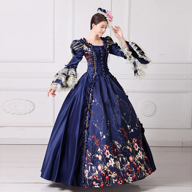 GUXQD Elegant Ball Gown Medieval Marie Court Evening Dresses Baroque Victorian Prom Party Gowns Masquerade Halloween