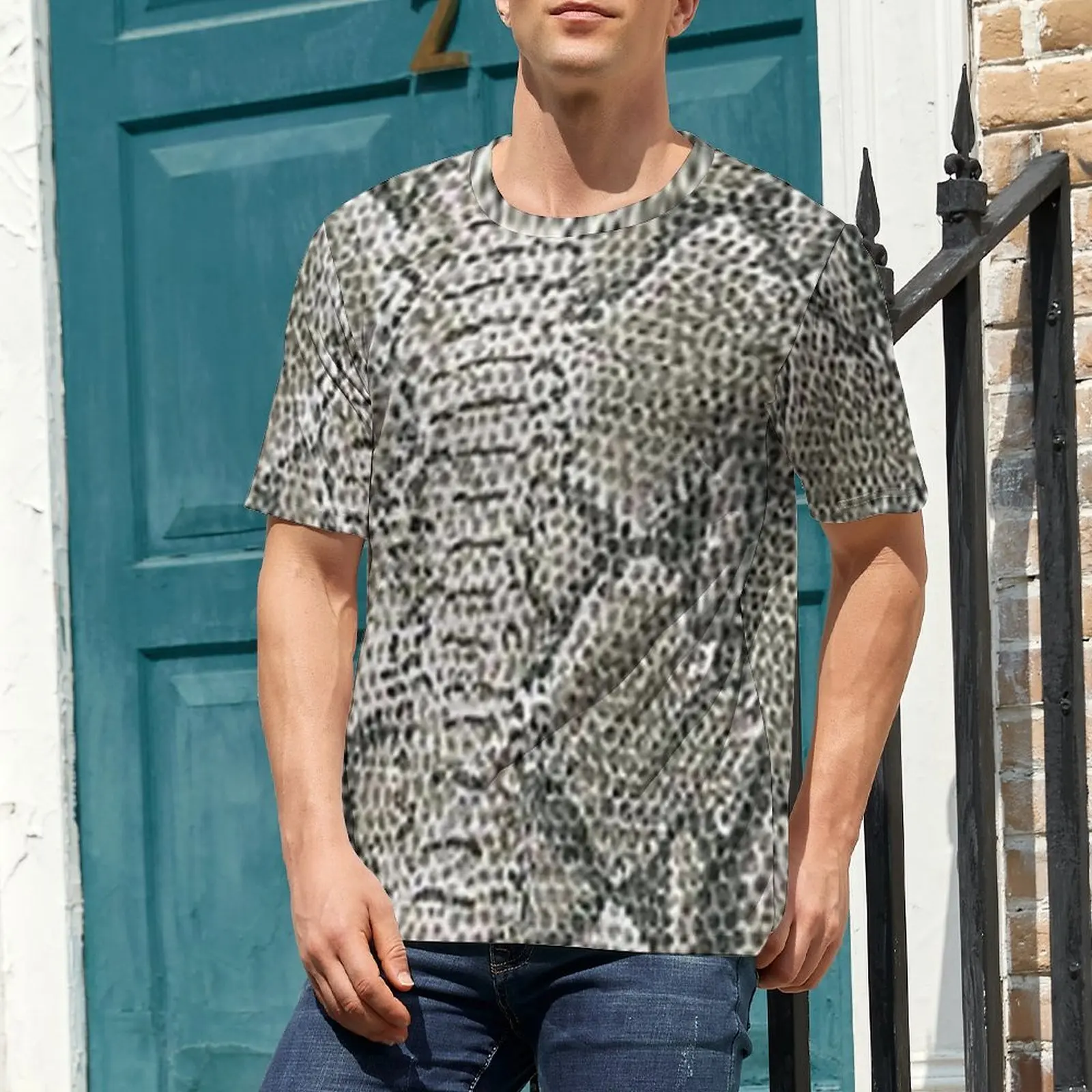 Rattlesnake Snakeskin T Shirt Animal Print Harajuku T Shirts Men Aesthetic Tee Shirt Summer Short Sleeve Top Tees Big Size