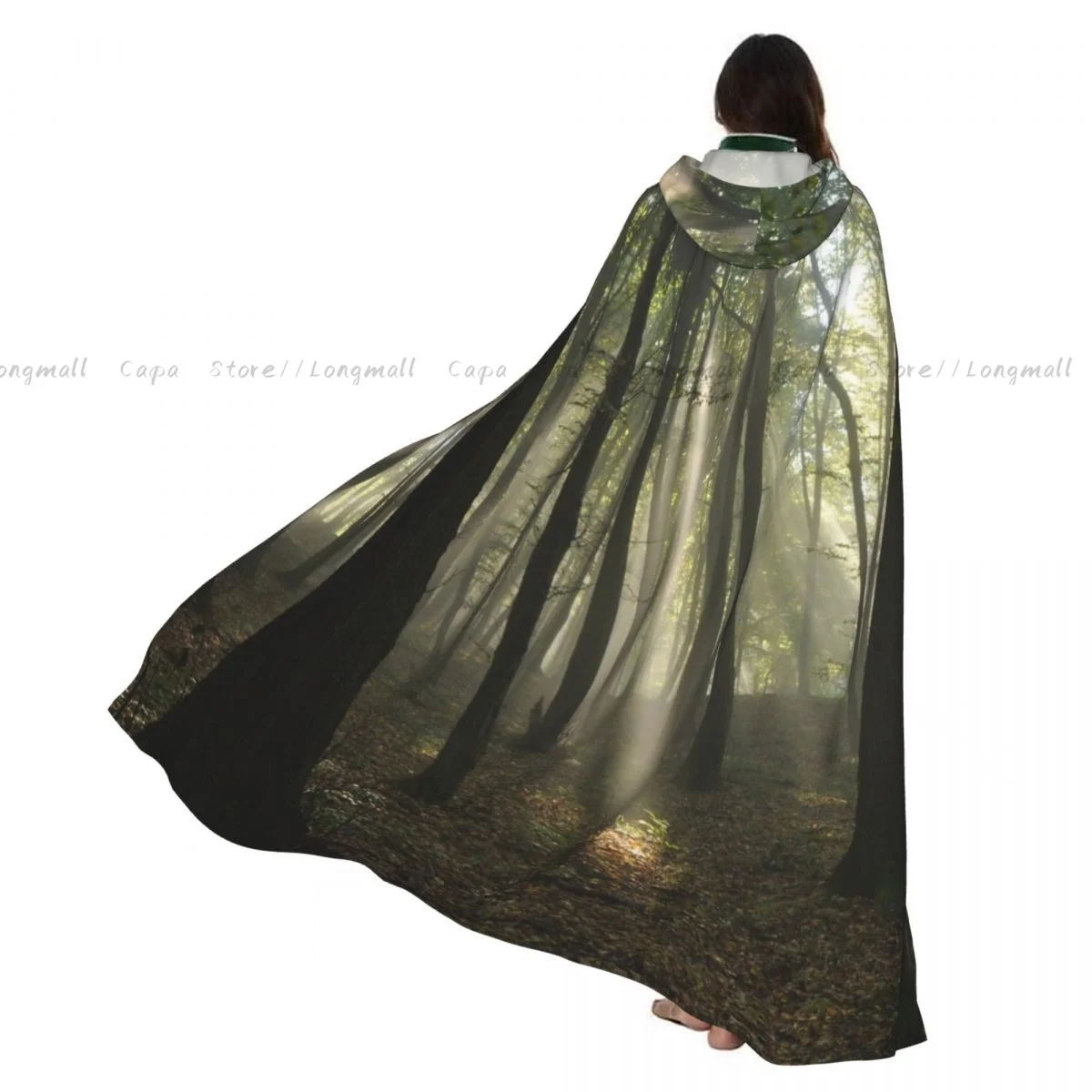 

Дерево лес дикая природа дусть плащ с капюшоном пальто Хэллоуин косплей костюм вампир дьявол волшебник накидка платье вечерние