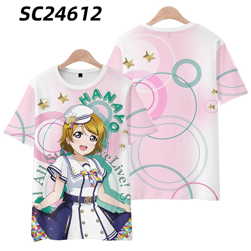 LoveLive! School Idol Festival Hanayo Koizumi 3D T Shirt Women Men Summer O-neck Short Sleeve Funny Tshirt Graphic Tees Cosplay