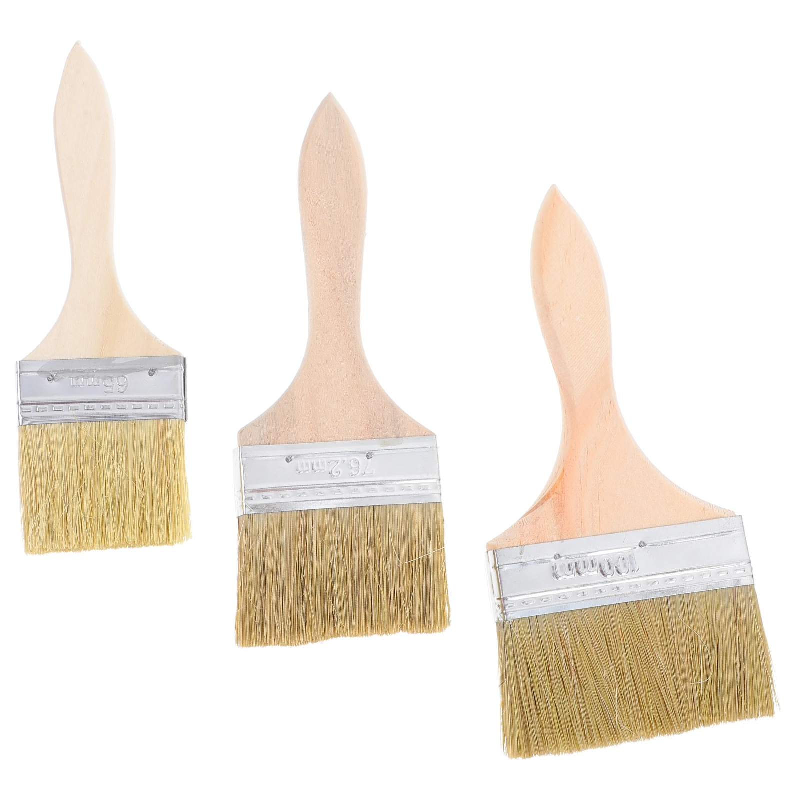 

3pcs Wood Handle Paint Brush Set Thick Bristles For Walls Fence Staining Painting Crafts Baseboard Wooden Paint Brushes