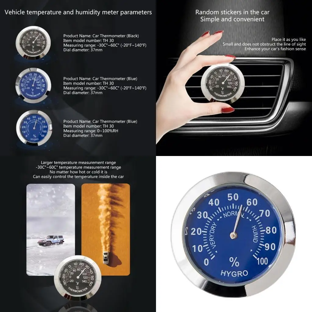 

652F Mini Car Accessories Thermometer Hygrometer Home Automobiles Interior Decoration Refrigerator Temperature & Humidity