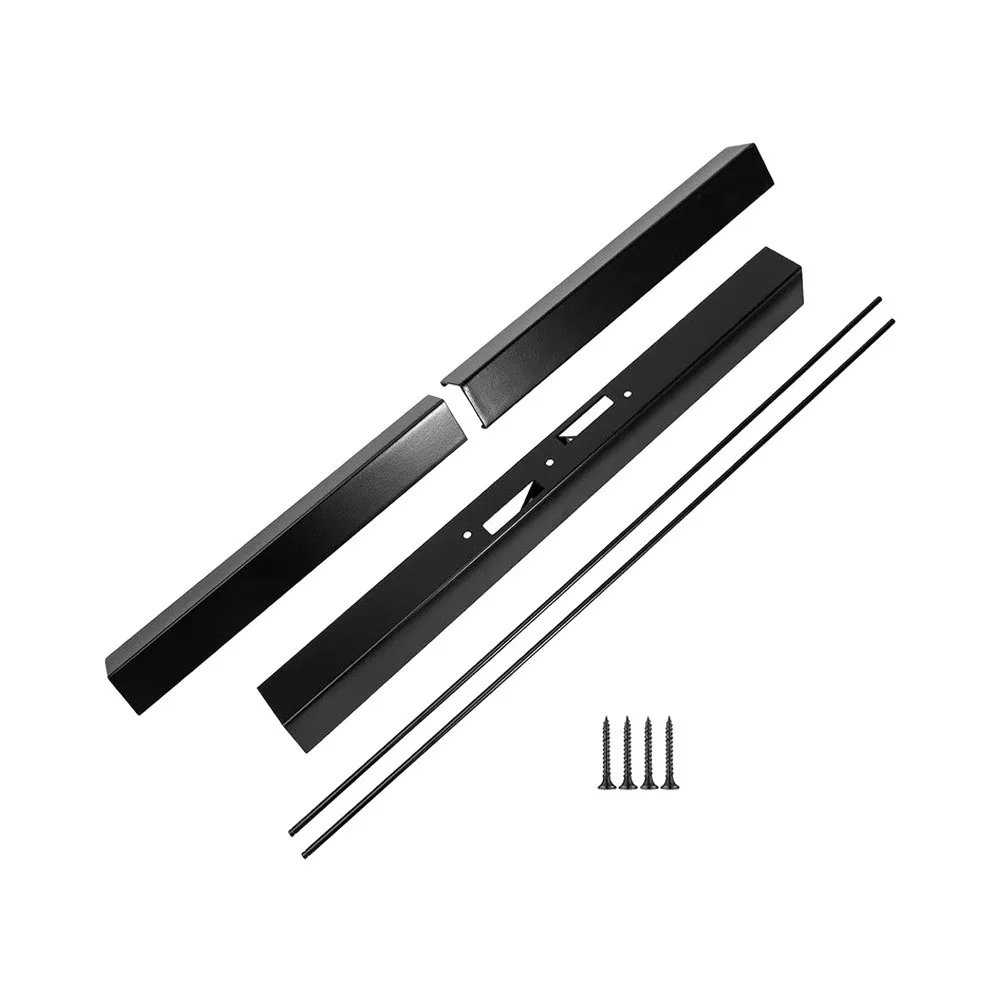 Carbon Steel Adjustable Fireplace Curtain Rod Set For For for Fireplace Decor with Brackets Hood Center Carbon